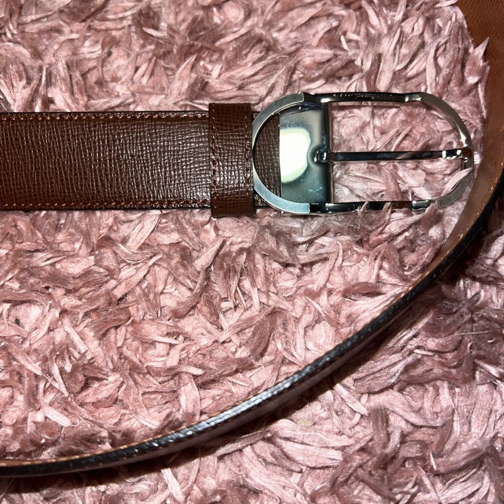 S.T. DuPont brown leather belt